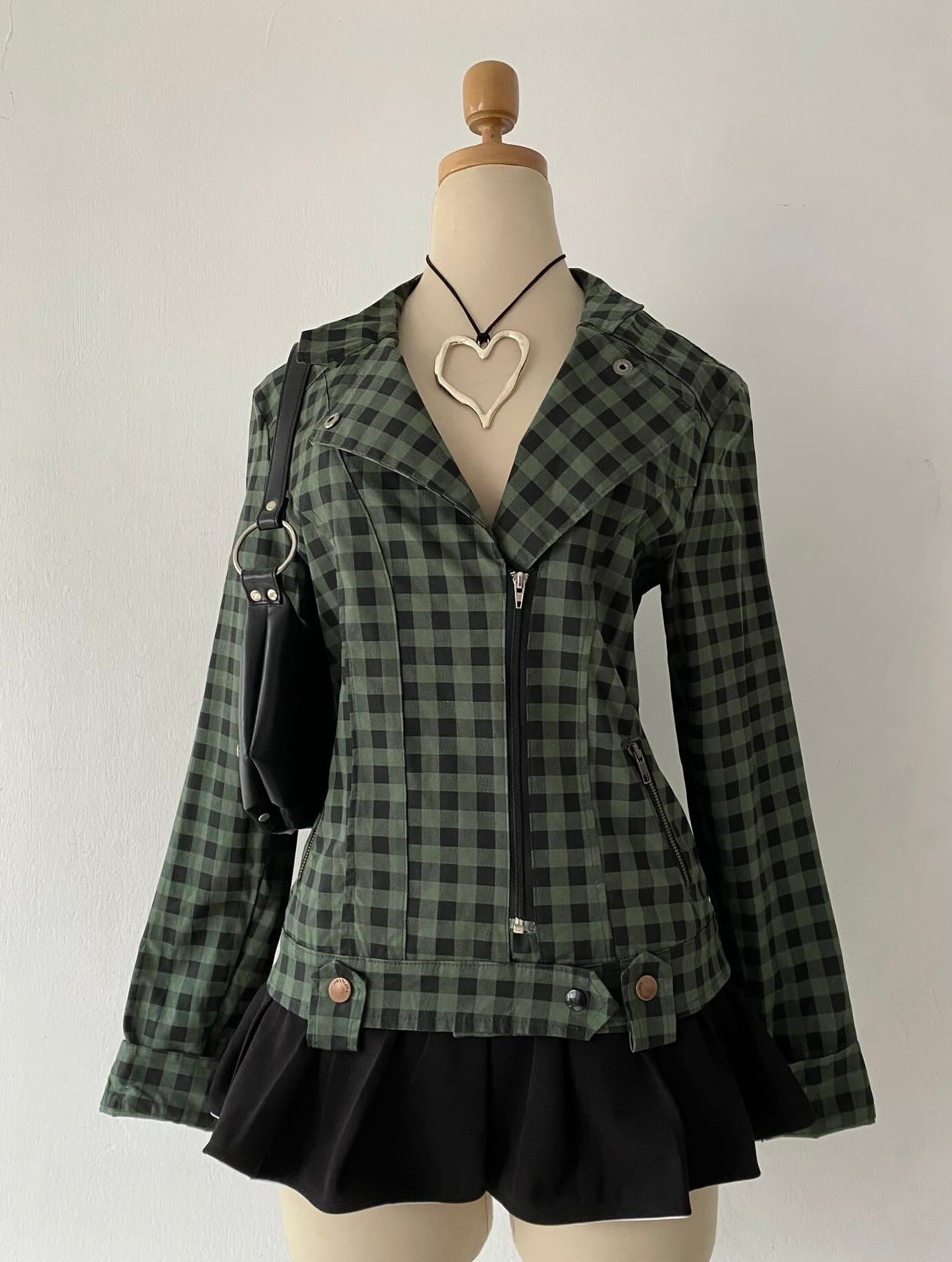 Checkered biker jacket
