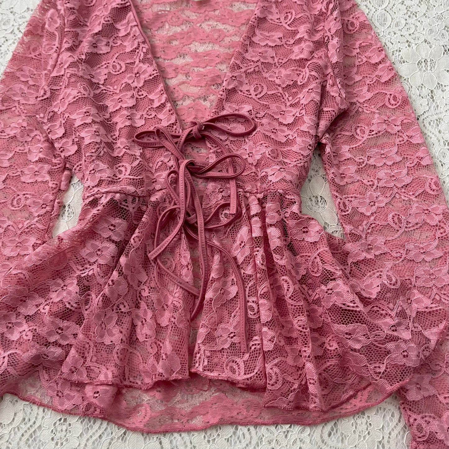 Lace top with flared sleeves