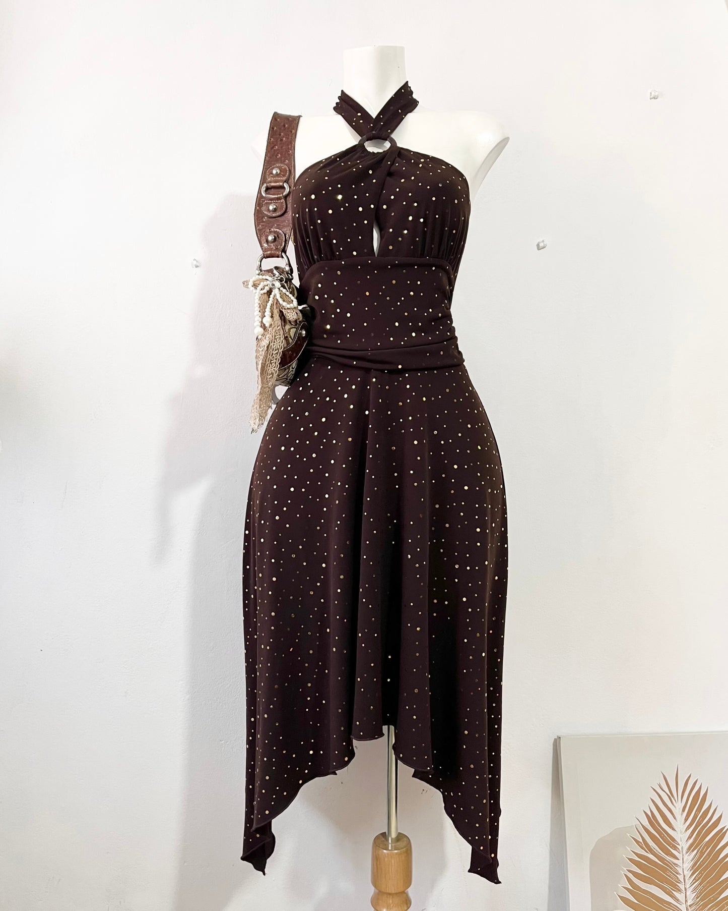 Halter polka dots dress