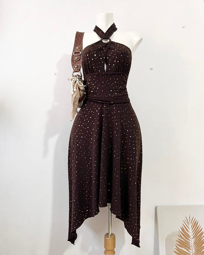 Halter polka dots dress