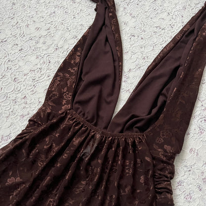 Coquette halter lace top