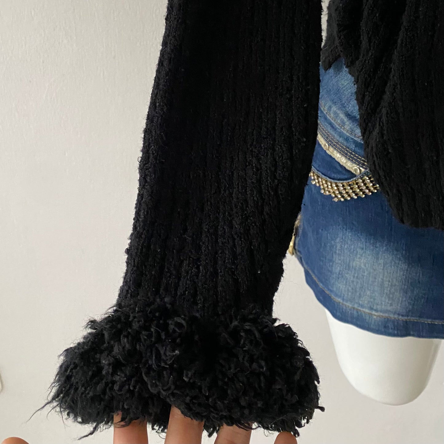 Oversized black wool sweater
