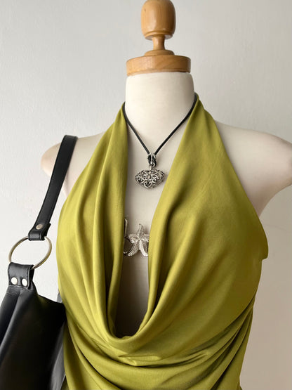 Olive green halter top