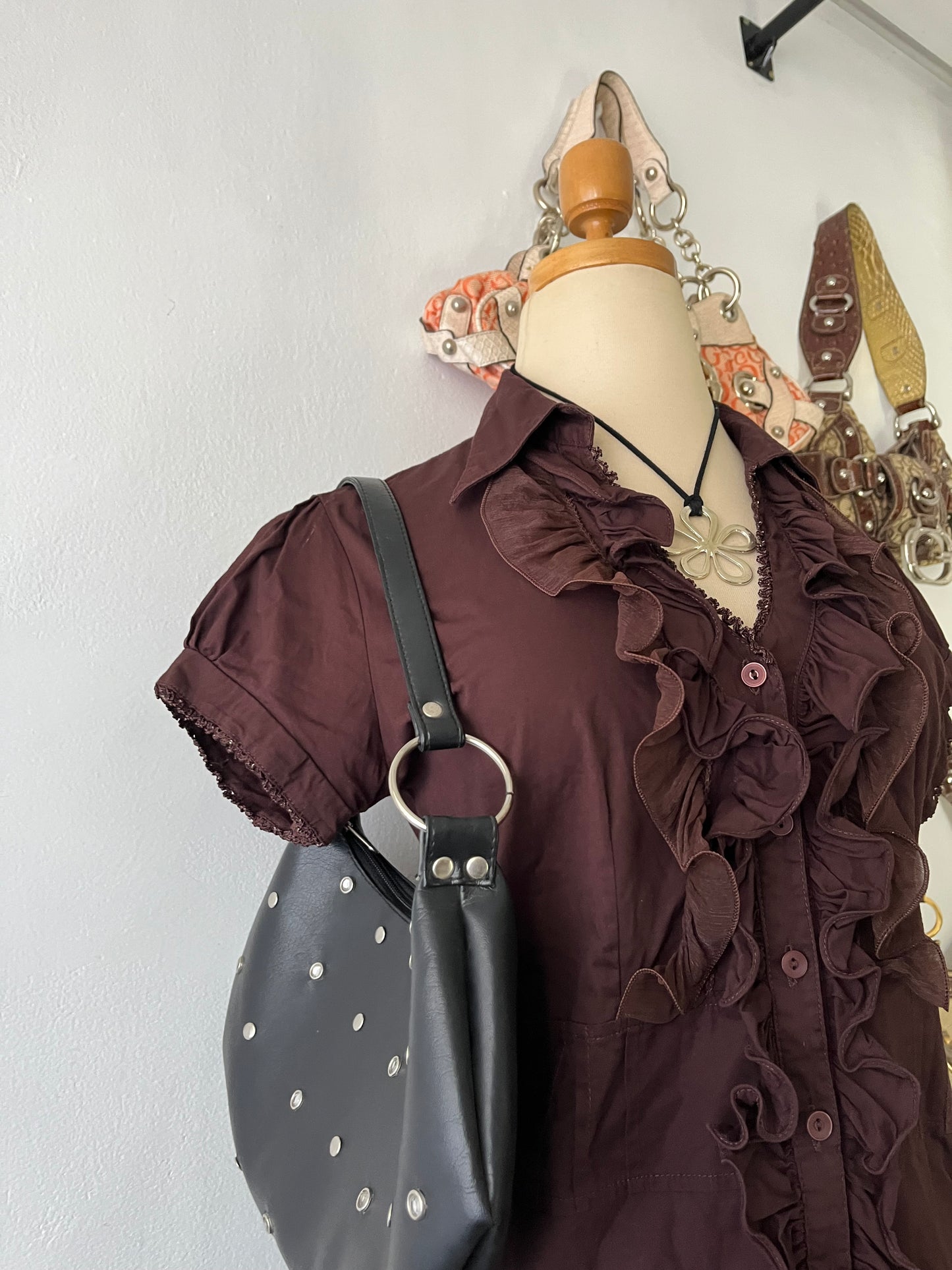 Brown victorian-style blouse