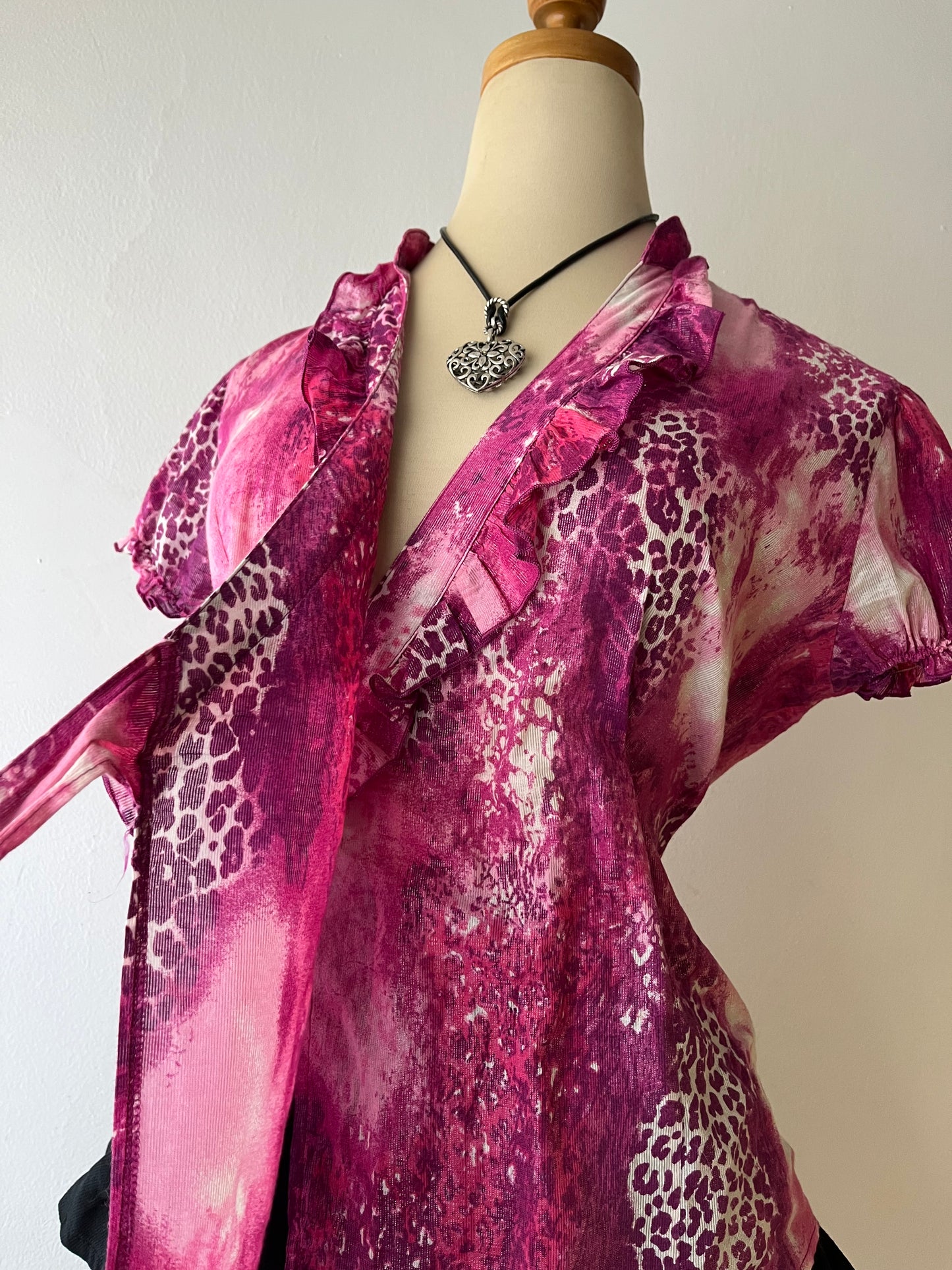 Wrap blouse with back tie