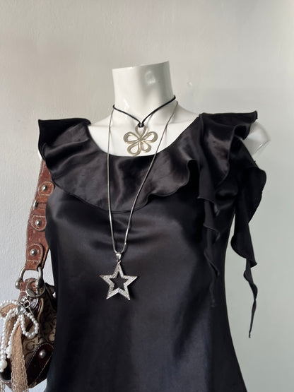 Assymetrical noir top- size S