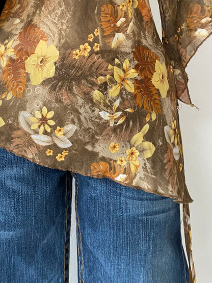 Boho chic asymmetrical blouse
