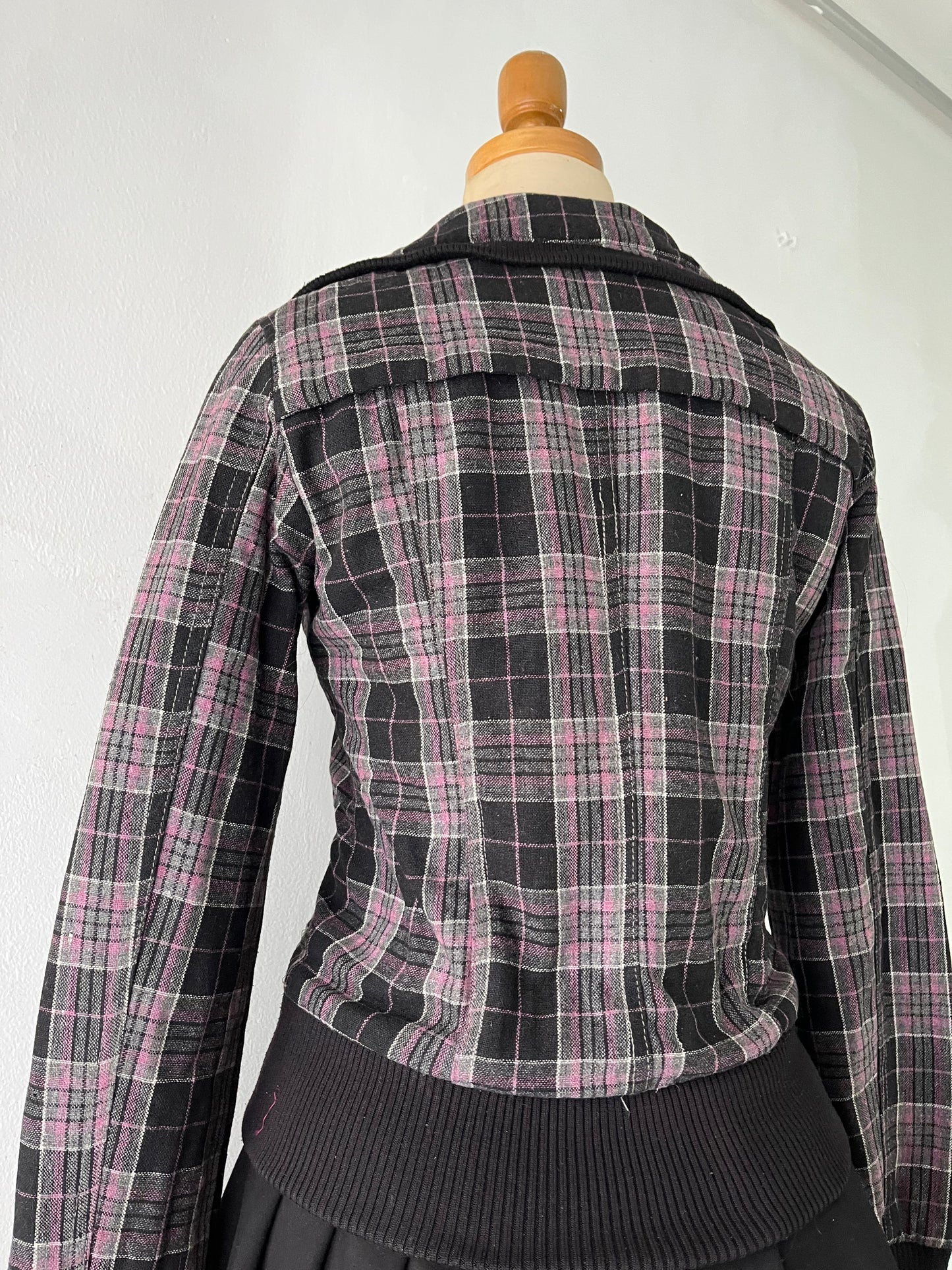 Plaid jacket with warm sherpa lining