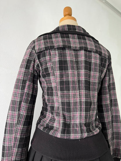 Plaid jacket with warm sherpa lining
