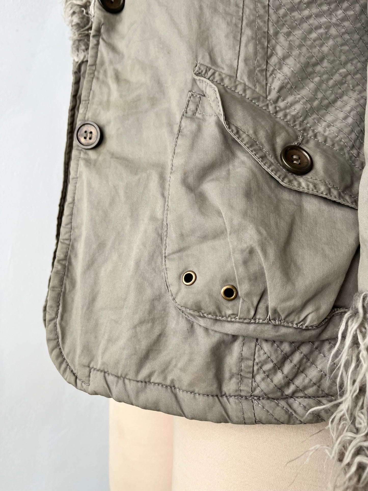 Warm quilted gray penny lane jacket