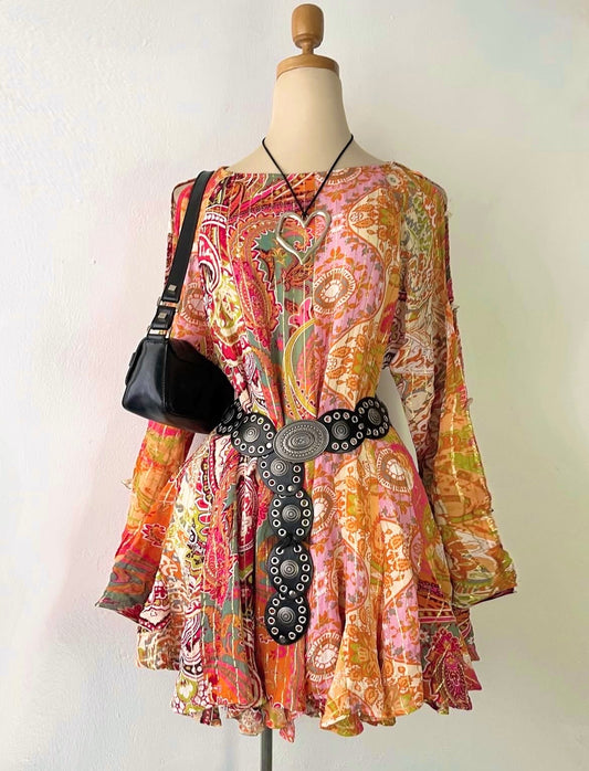 Vestido bohemio de seda