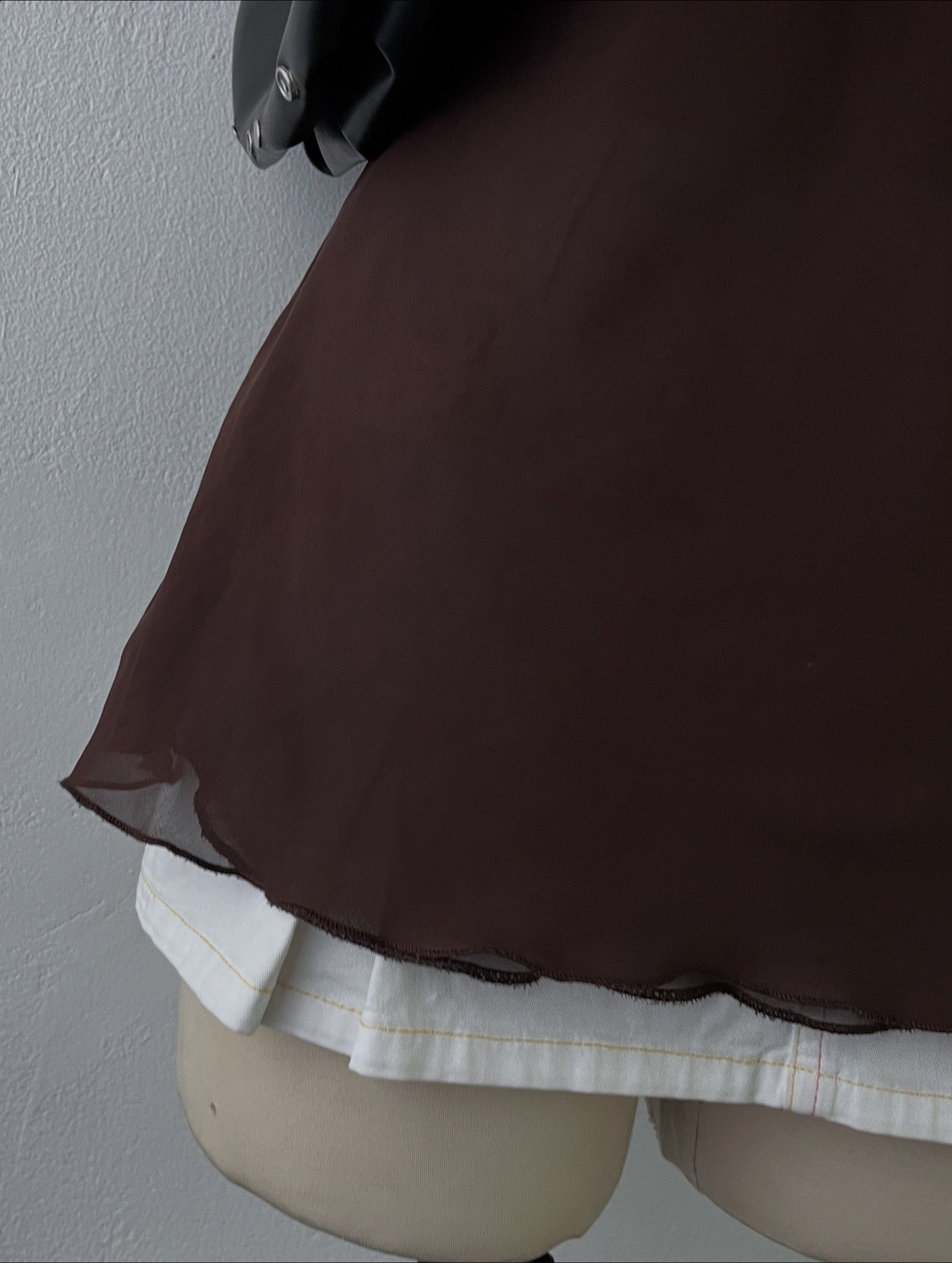 Brown top with sequin embroidery