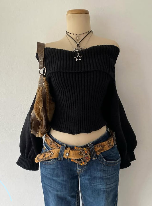 Off shoulder sweater black