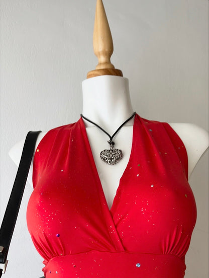 Asymmetrical halter top