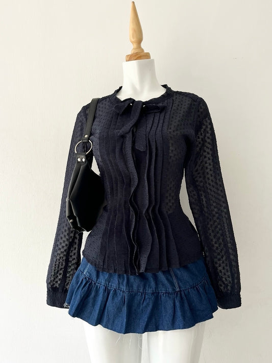 Coquette blouse with bow