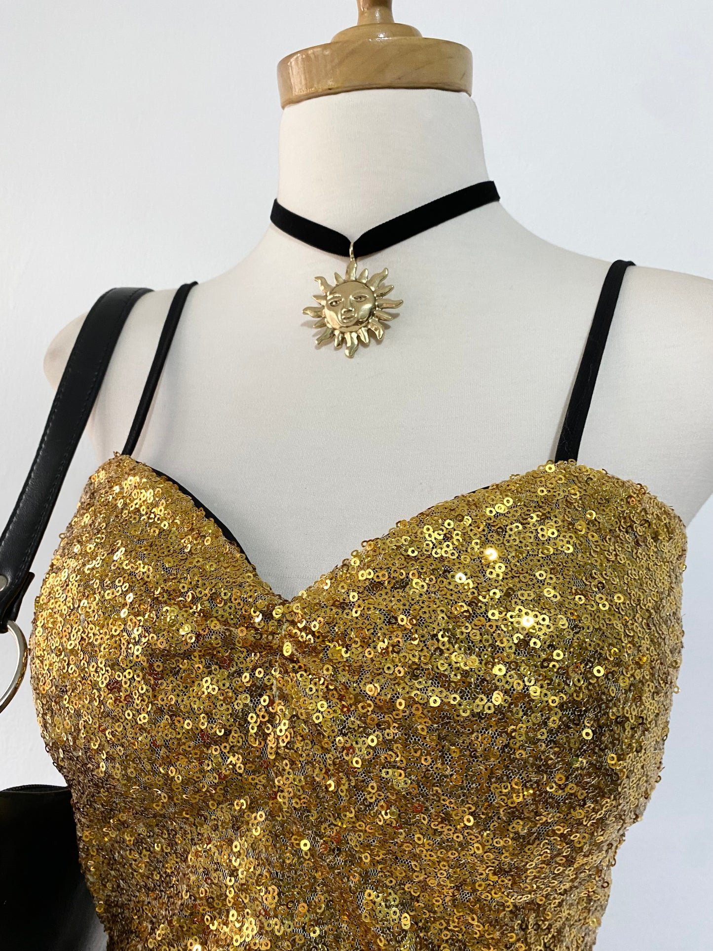 Gold sequin bralette top
