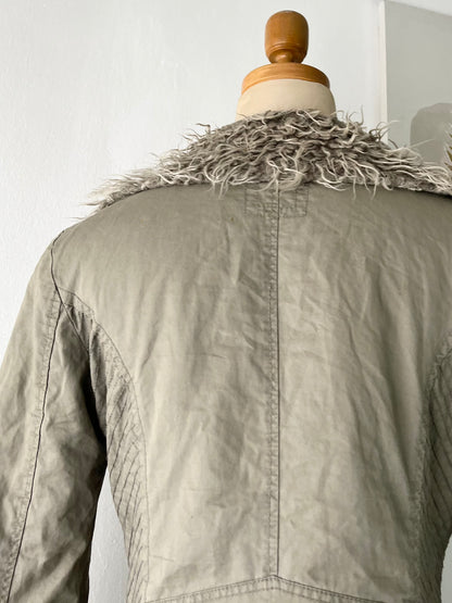 Warm quilted gray penny lane jacket
