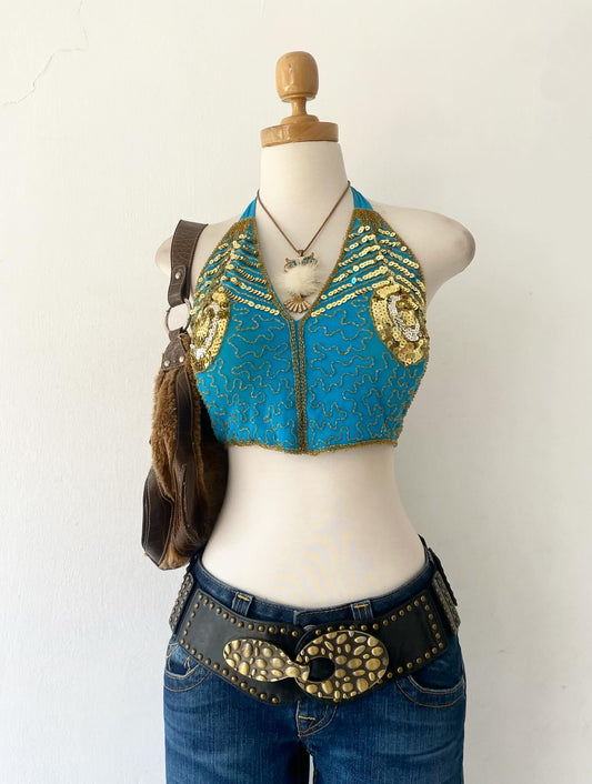 Sequin embroidered top