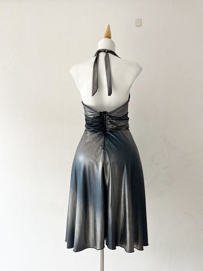 Iridescent halter dress