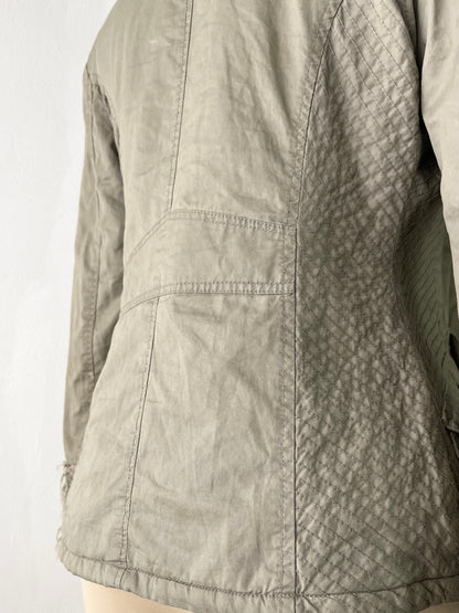 Warm quilted gray penny lane jacket