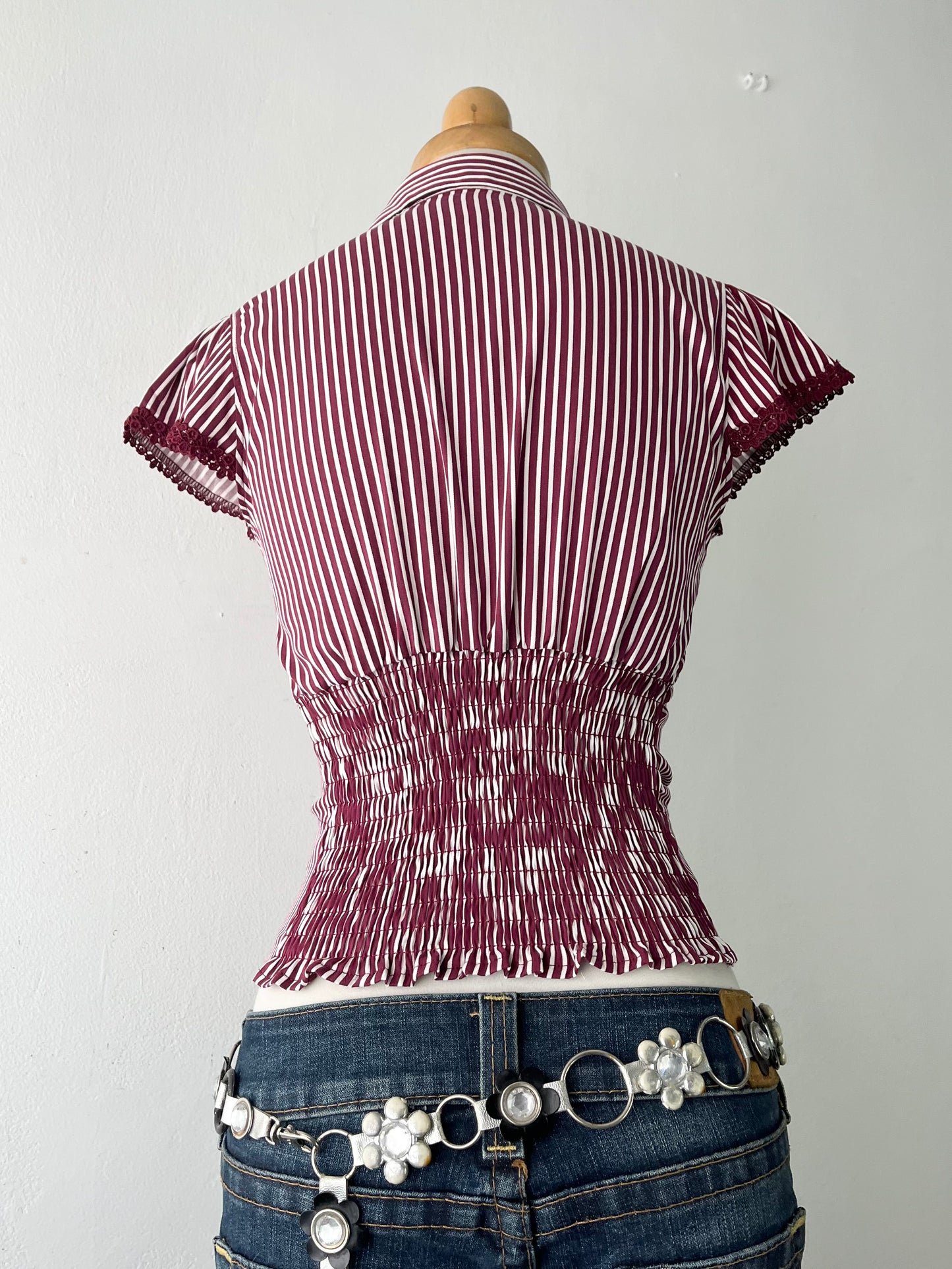 Striped blouse with bow