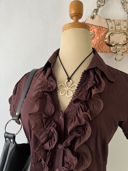 Brown victorian-style blouse