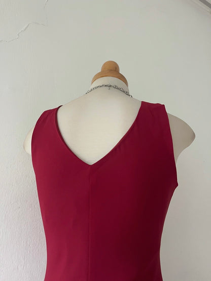 Burgundy asymmetric dress