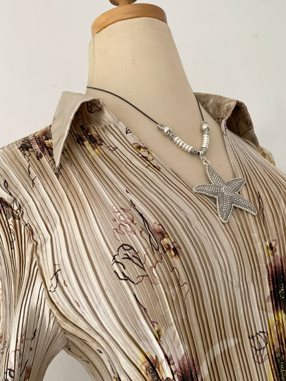 Floral satin blouse