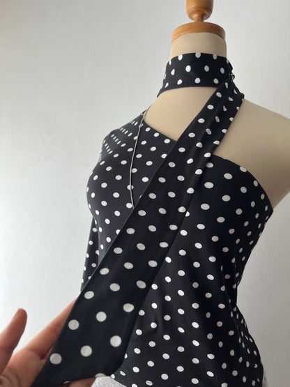 Polka dot top with scarf