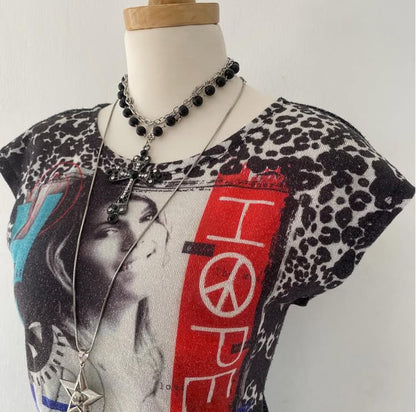 Y2k glitter top hope