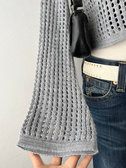 Gray knit cardigan
