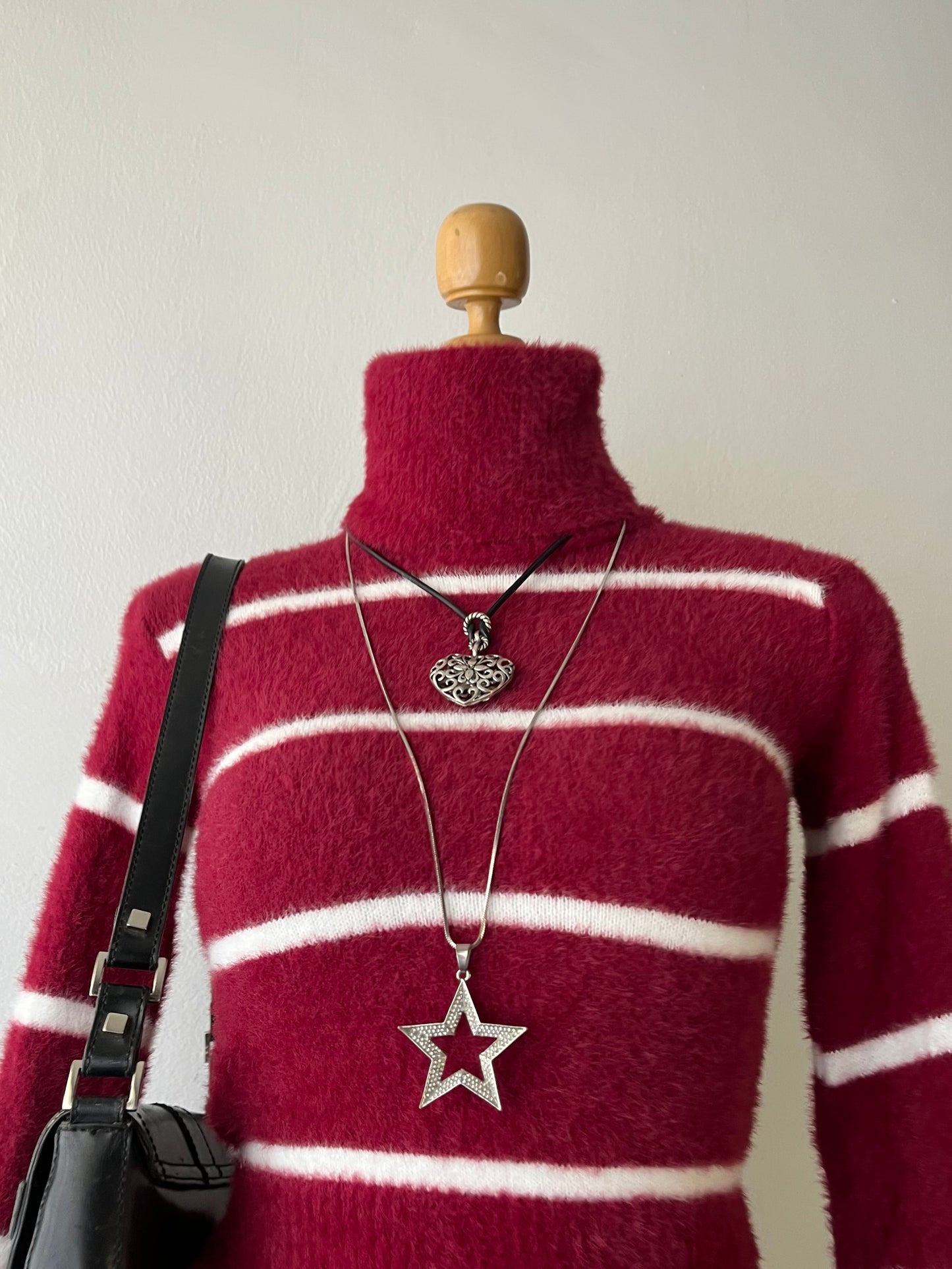 Burgundy striped turtleneck