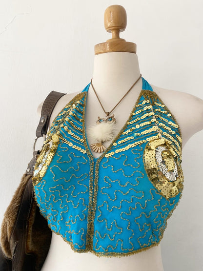 Sequin embroidered top