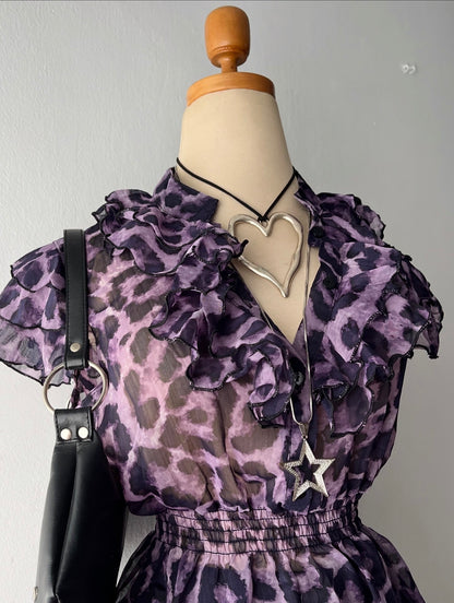 Cheetah print blouse~ Size M