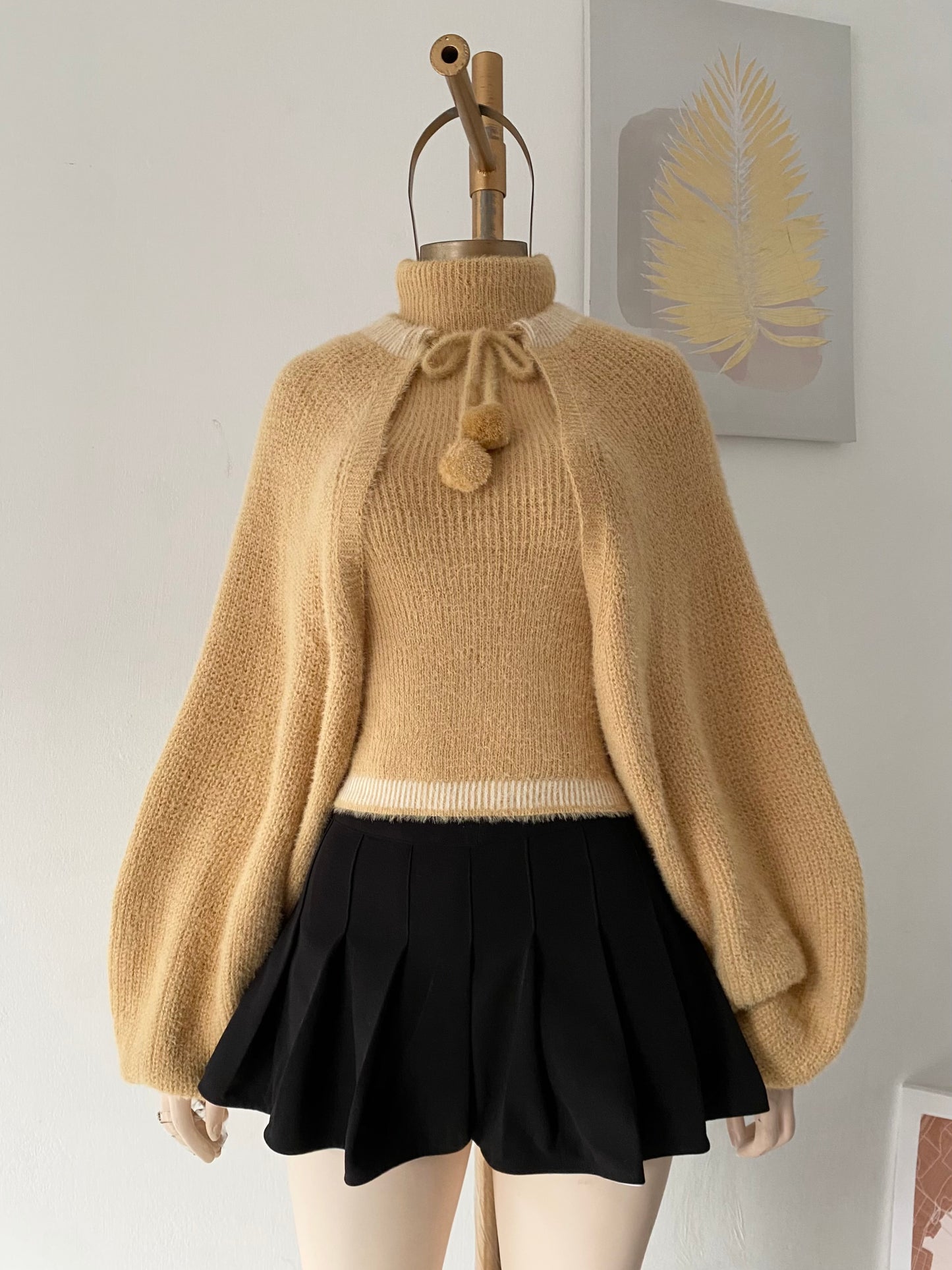 Set (Knitted cardigan + knitted top)