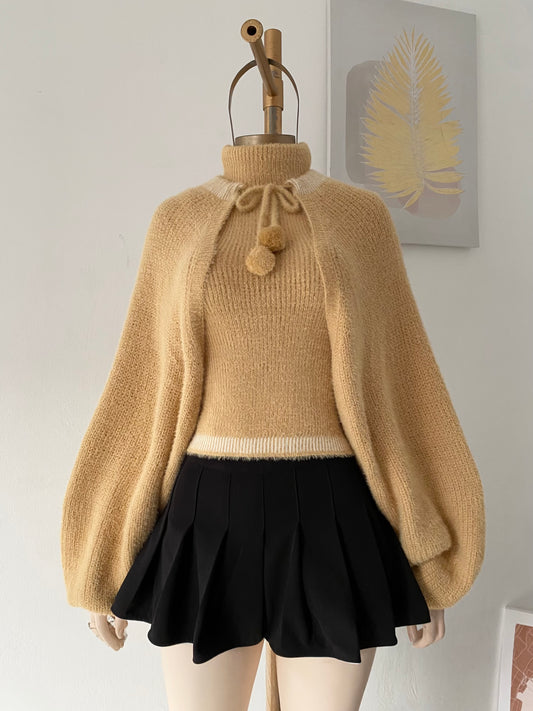 Set (Knitted cardigan + knitted top)