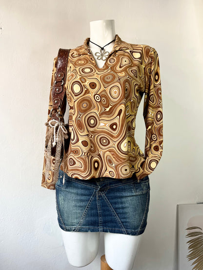 Long sleeve boho top-size M