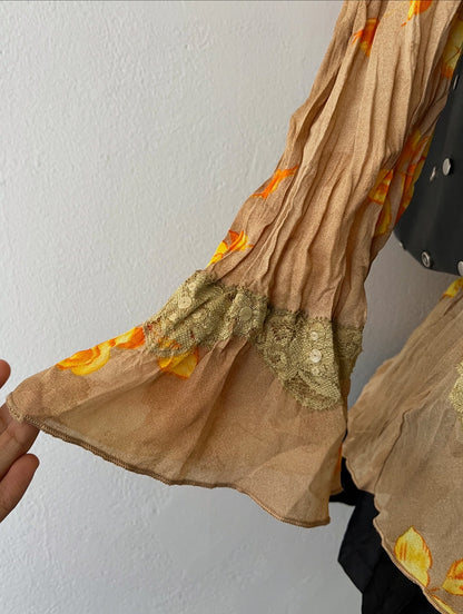 Beige floral blouse