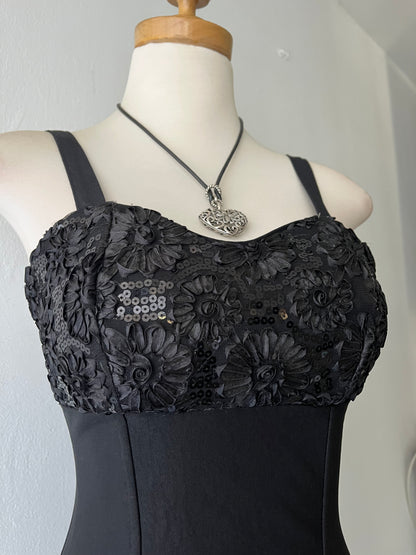 Corset with embroidered sequins
