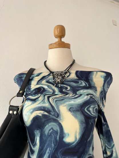 Ty dye off-shoulder top