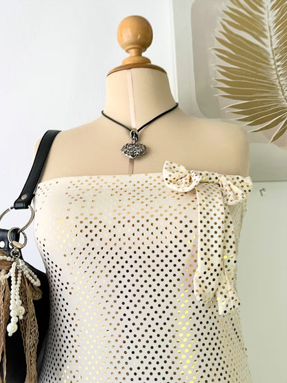 Polka dots dress with bow