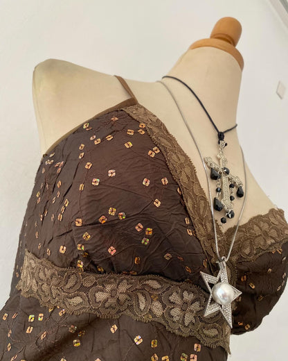 Brown top with sequins