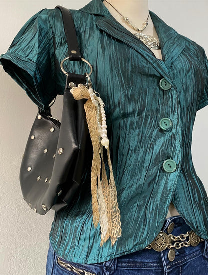 Iridescent green top