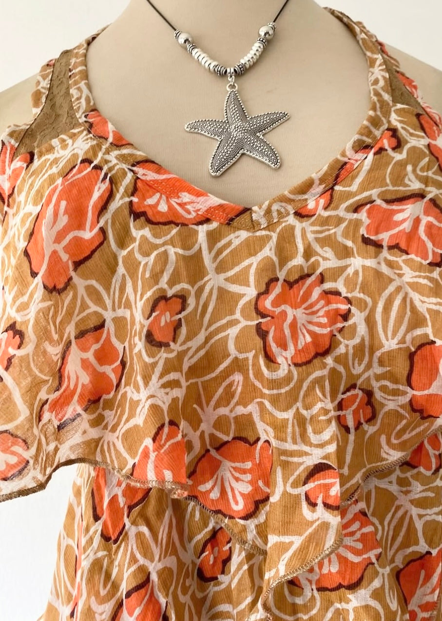 Summer Floral Layered Top