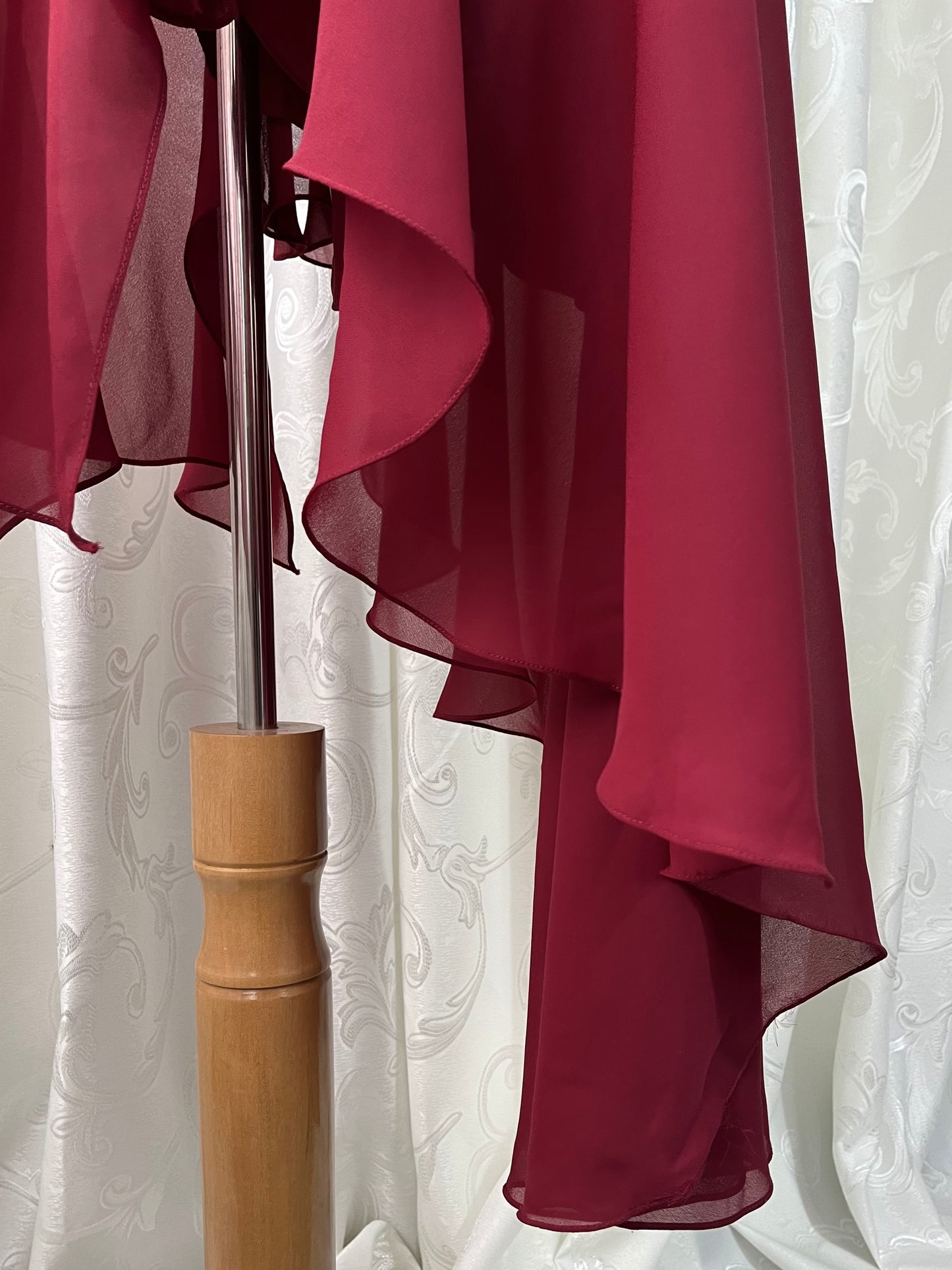 Burgundy asymmetric dress