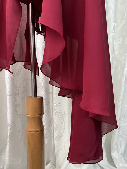 Burgundy asymmetric dress