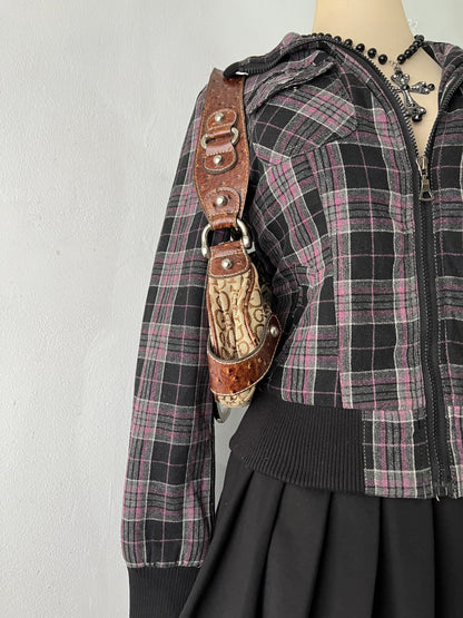 Plaid jacket with warm sherpa lining