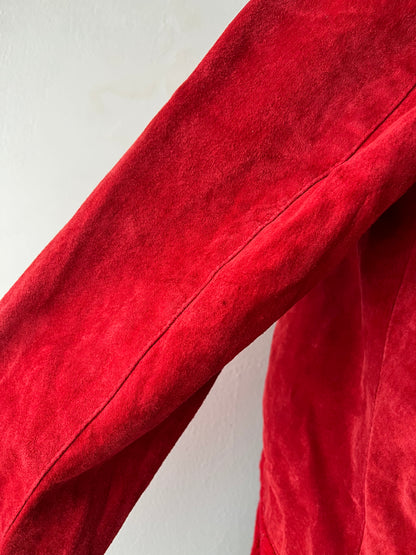 Cable knit and leather suede jacket