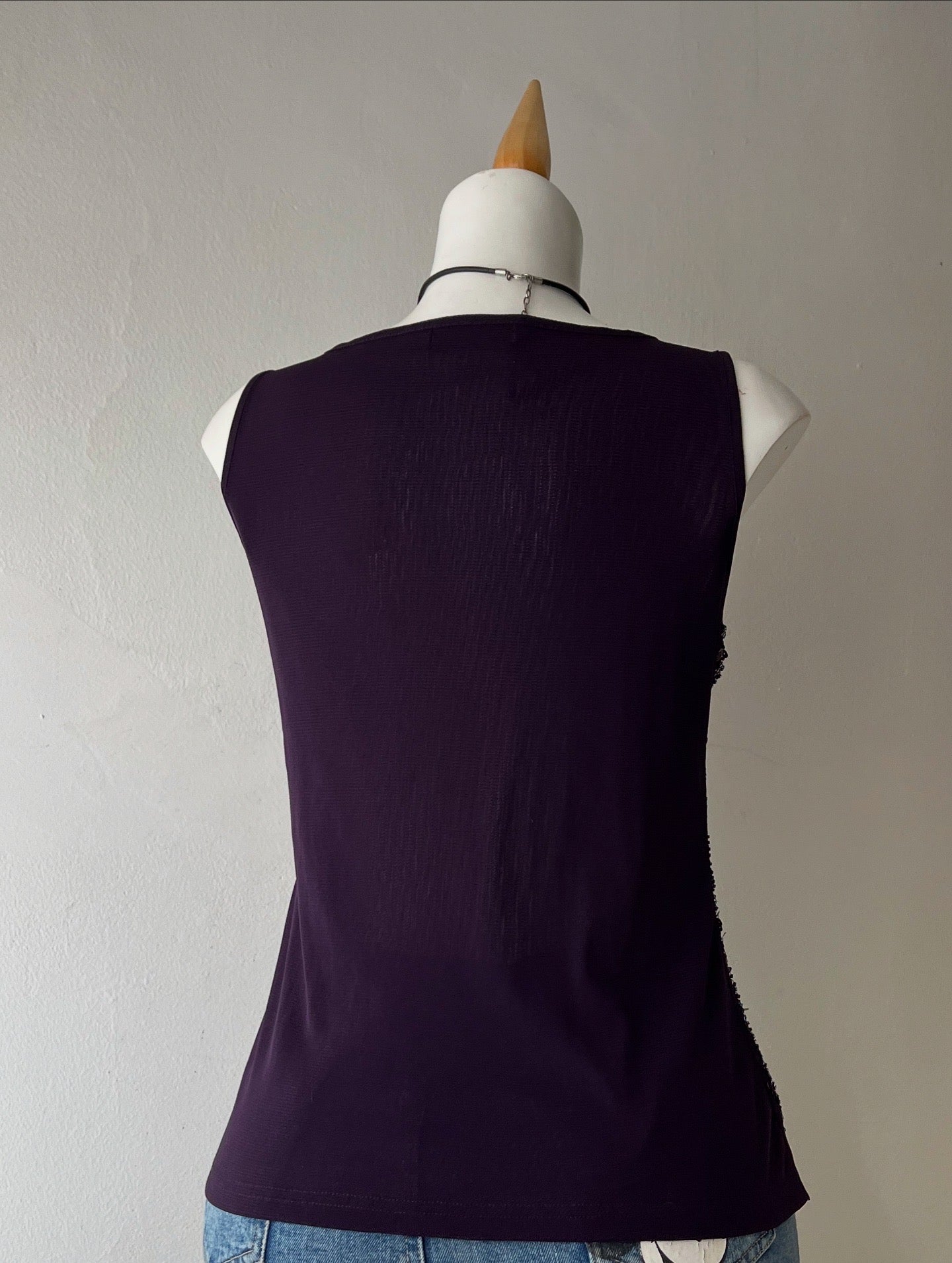 Purple sequin embroidery top