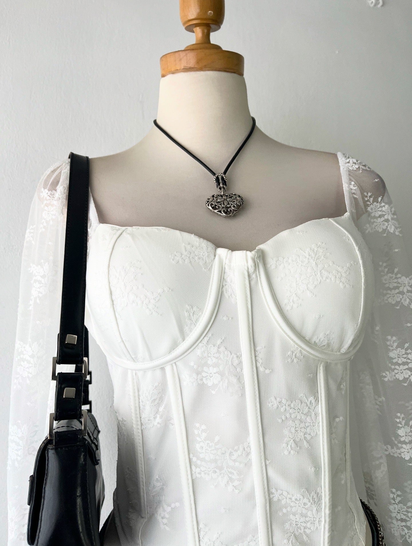 Bell Sleeve Lace Corset